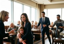 “Just throw that brat out by the bar, she doesn’t belong at our table!” My spineless father muttered as his wife bruised my daughter’s arm, never realizing the restaurant manager rushing forward was about to expose that I actually owned the entire luxury steakhouse they were trespassing in.