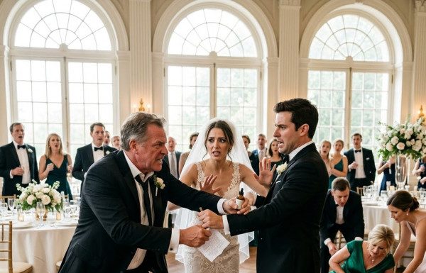“Give me that vial before you destroy this family!” my father-in-law lunged, violently clawing at my groom’s arm to seize the poison while his wife lay convulsing behind us, completely unaware that I had already tapped into the estate’s hidden 4K security feeds.