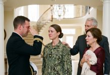 “YOU’RE EMBARRASSING YOUR STEPFATHER!” Mom Shouted as She Pulled Me Away From Our Family Portrait. I Was a Navy Lieutenant Commander, Not the Boat Mechanic She Told Everyone About. Then My Brother-in-Law Recognized My EOD Badge—and Asked a Question About Afghanistan That Silenced the Whole Room.