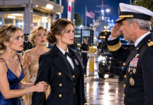 My Mom Laughed at the Navy Gate and Told Security I Was “Just the Plus-One”—Then the Scanner Flagged My ID, Two Government SUVs Arrived, and the Rear Admiral Walked Past My Entire Family to Salute Me
