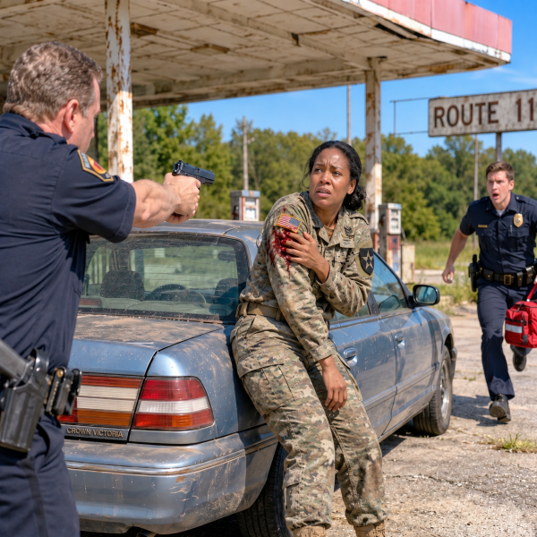 Route 11 Standoff at the Old Gas Station