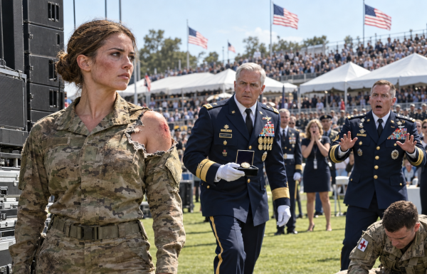 I Was Fixing Dead Speakers Before a Command Ceremony When a Colonel Grabbed Me, Tore the Patch From My Sleeve, and Mocked Me in Front of Two Thousand Soldiers—Then the Four-Star General Picked It Up, Looked at My Face, and Said the One Name Nobody Expected