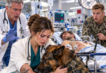 “Get That Dog Away From My Patient!” The ER Doctor Shouted as a Military K9 Guarded an Unconscious Navy SEAL. He Grabbed My Wrist When I Tried to Help, but the Moment I Rolled Up My Sleeve, the Dog Stopped Growling—and Everyone Stared at My Tattoo.