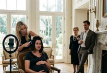 “Smile for the camera, Harper, because a crazy mother doesn’t deserve my heir,” my husband sneered as his sister shaved my head live to eighty thousand strangers. Trapped at seven months pregnant, I sobbed on their Persian rug, completely unaware that in three minutes, my long-lost billionaire father would kick their doors down.