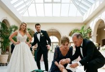 Shut your mouth and wipe those fake tears before you ruin this wedding!” my father snarled, shoving a napkin into my face as I lay paralyzed on the marble with a shattered brace, completely unaware that his stolen $62,000 charge on my corporate card would soon send him straight to federal prison