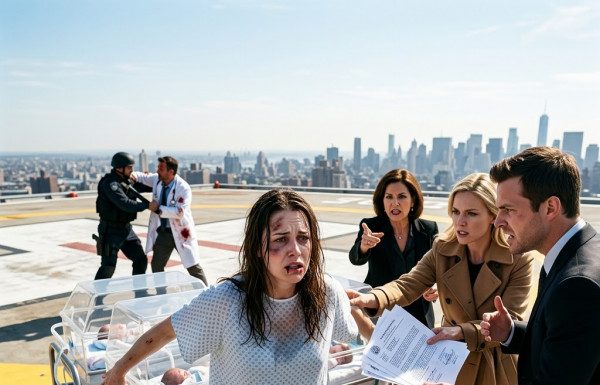 “Sign those adoption papers and hand over the triplets, or you won’t survive this rooftop!” Asher snarled as my ruptured stitches bled through my gown, completely unaware that the infant pods I was fiercely guarding were just a decoy while federal agents silently surrounded us from below.
